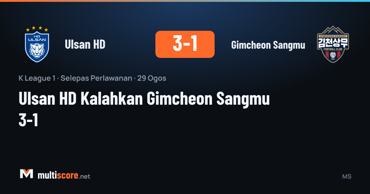 Ulsan HD - Gimcheon Sangmu K League 1 maçı