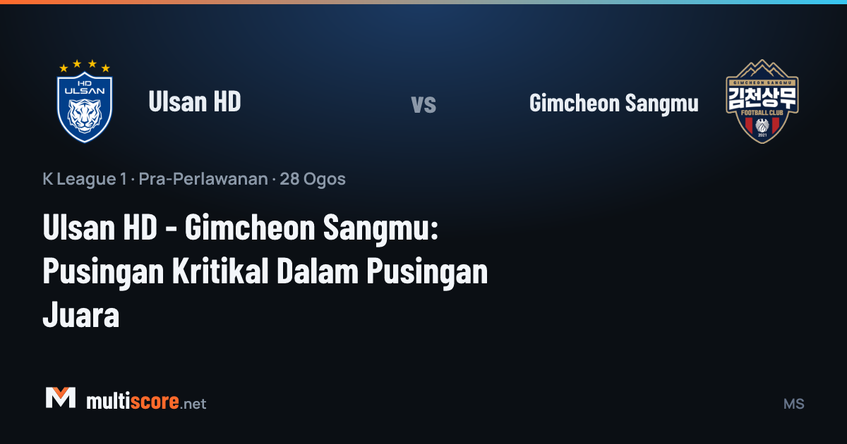 Ulsan HD ve Gimcheon Sangmu takımlarının K League 1 maçı öncesi görünümü