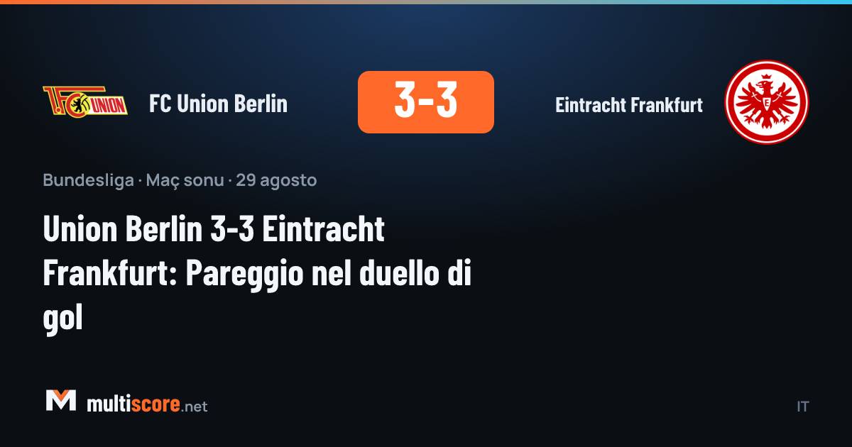 Union Berlin - Eintracht Frankfurt Bundesliga maçı
