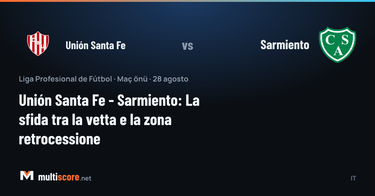 Unión Santa Fe ve Sarmiento futbolcuları maç önünde sahaya çıkıyor