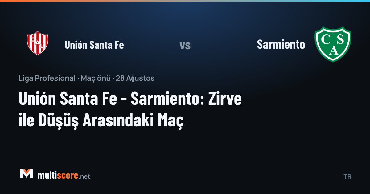 Unión Santa Fe ve Sarmiento futbolcuları maç önünde sahaya çıkıyor