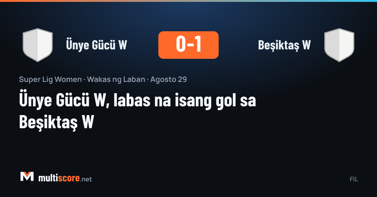 Kadınlar Süper Lig'de Beşiktaş W, Ünye Gücü W'yi 1-0 mağlup etti