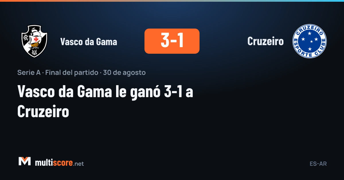 Vasco da Gama 3-1 Cruzeiro Serie A maçı