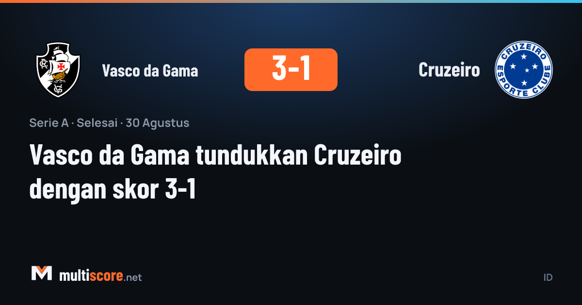 Vasco da Gama 3-1 Cruzeiro Serie A maçı