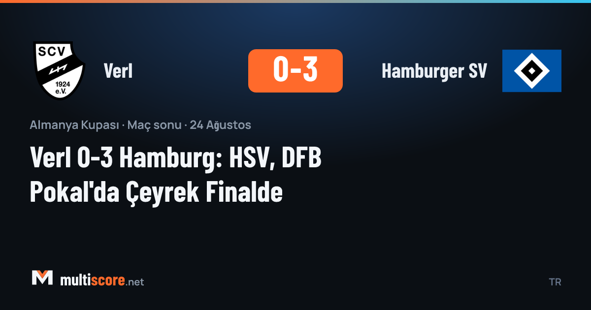Verl 0-3 Hamburger SV maçından bir görünüm