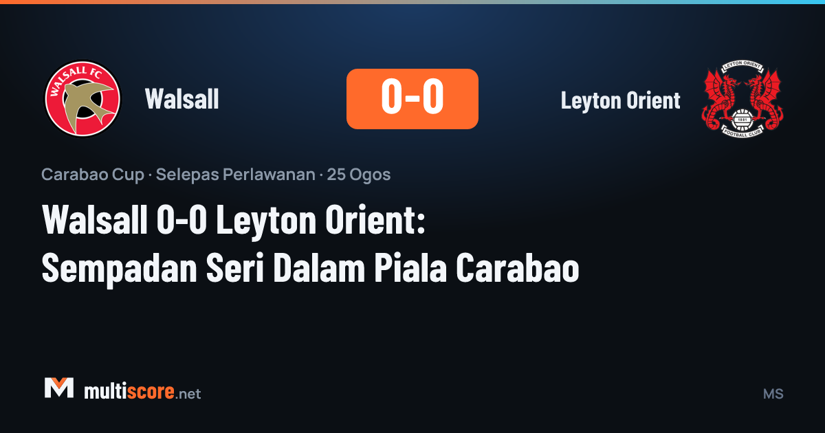 Walsall ve Leyton Orient oyuncuları Carabao Cup maçında mücadele ediyor