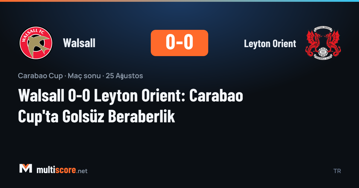 Walsall ve Leyton Orient oyuncuları Carabao Cup maçında mücadele ediyor