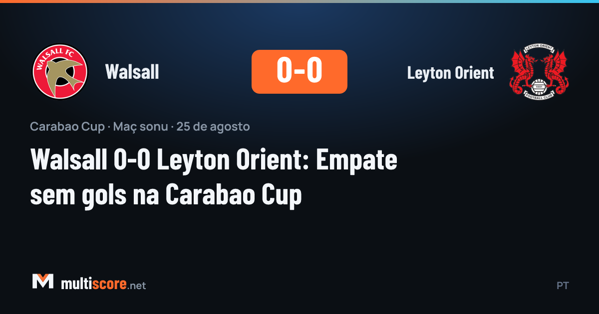 Walsall ve Leyton Orient oyuncuları Carabao Cup maçında mücadele ediyor