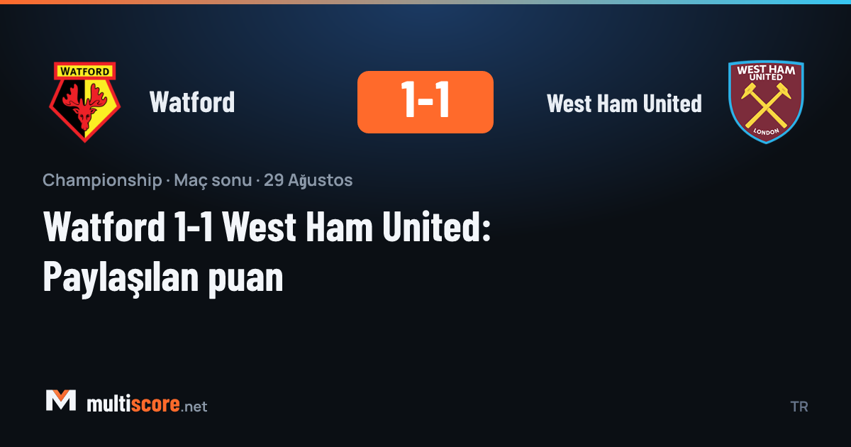 Watford West Ham United maçından bir görüntü