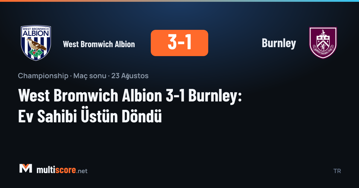West Bromwich Albion ve Burnley oyuncularının mücadelesi
