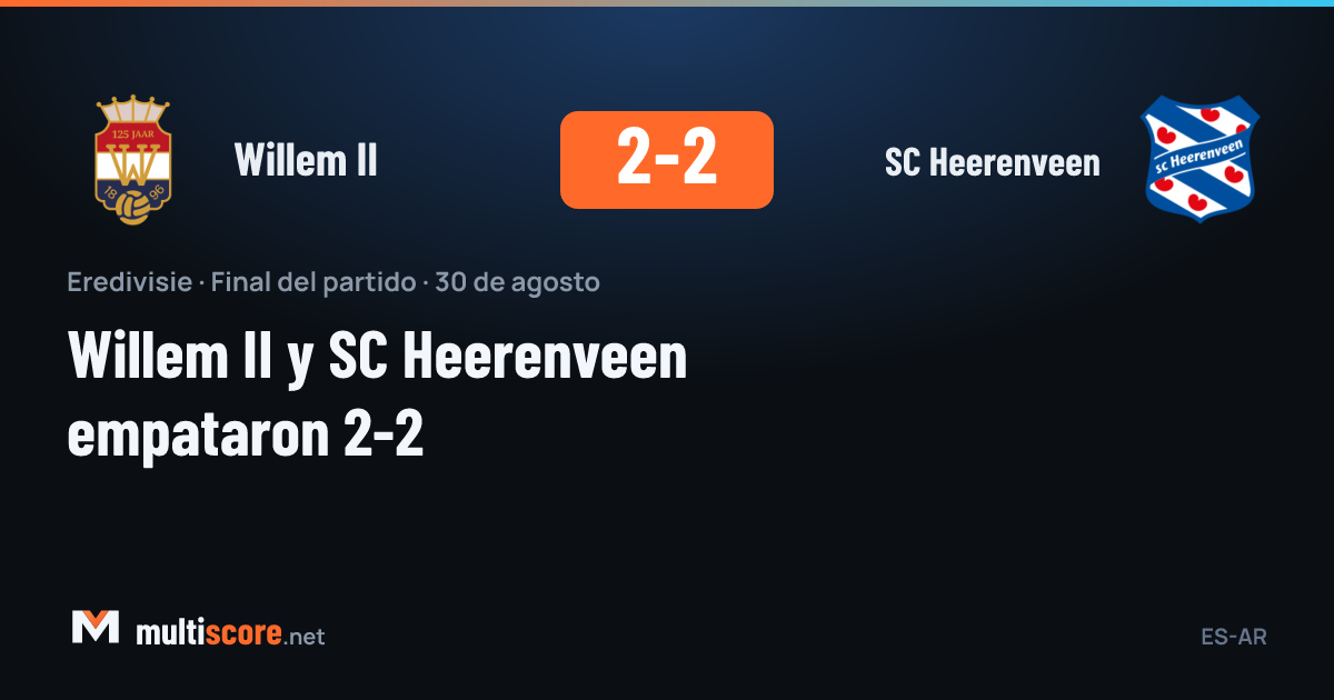 Willem II - SC Heerenveen maçından 2-2'lik beraberlik