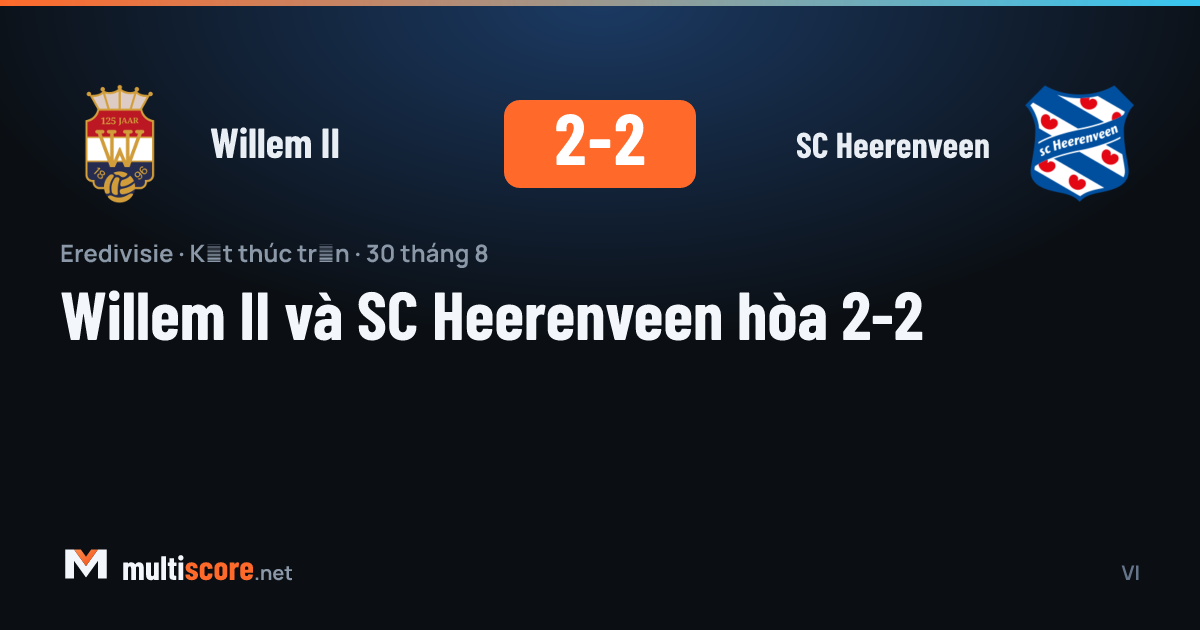 Willem II - SC Heerenveen maçından 2-2'lik beraberlik