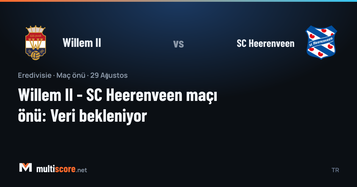 Willem II - SC Heerenveen Eredivisie maçı önü analiz görseli