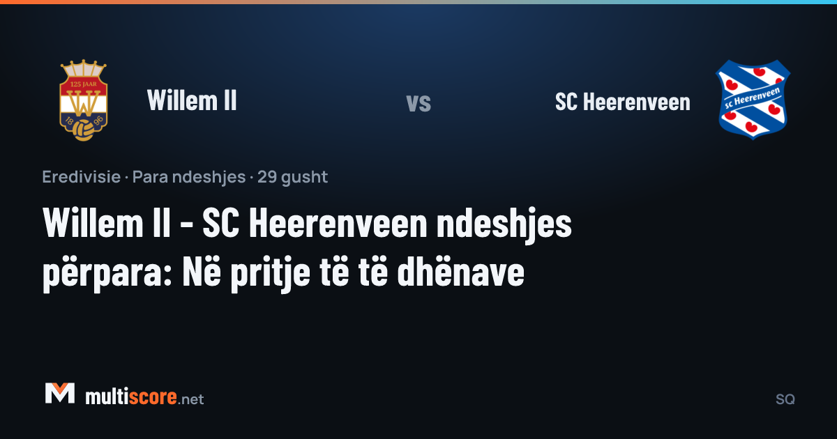 Willem II - SC Heerenveen Eredivisie maçı önü analiz görseli