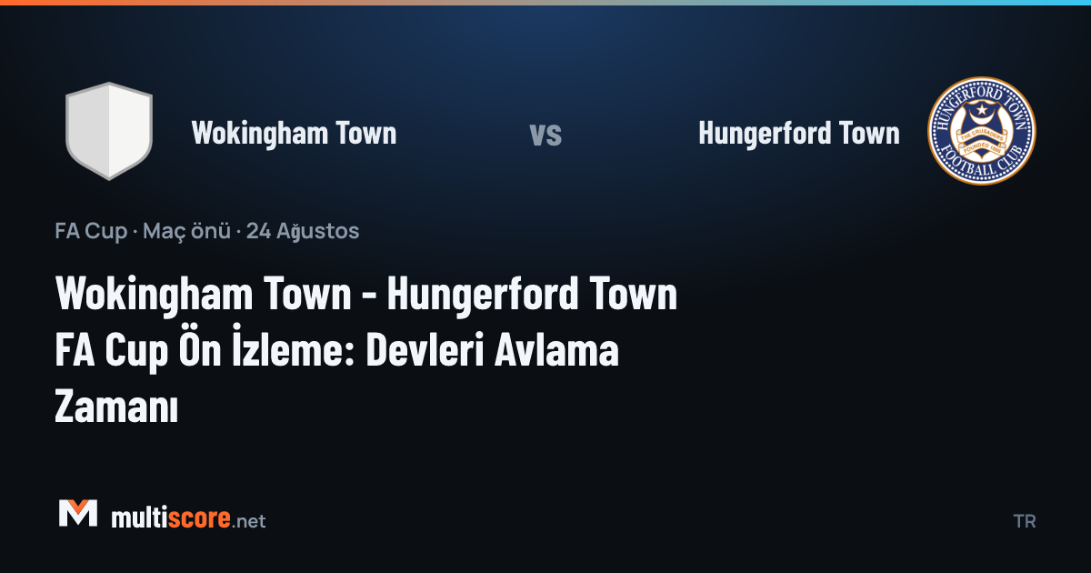 Wokingham Town ve Hungerford Town oyuncuları FA Cup maçı öncesi sahada