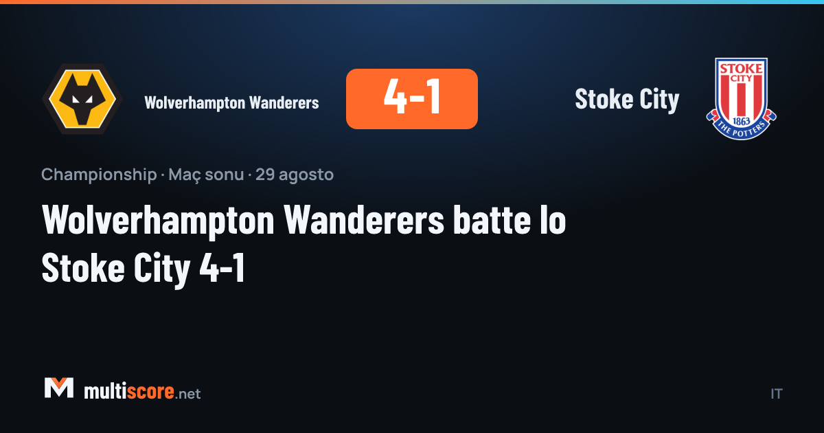Wolverhampton Wanderers - Stoke City Championship maçı