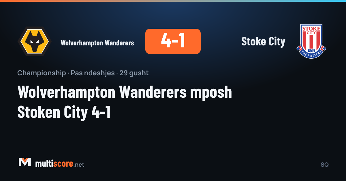 Wolverhampton Wanderers - Stoke City Championship maçı