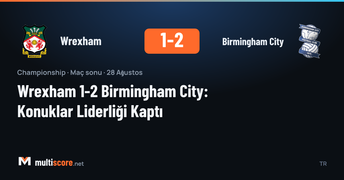 Wrexham - Birmingham City Championship maçından bir görünüm