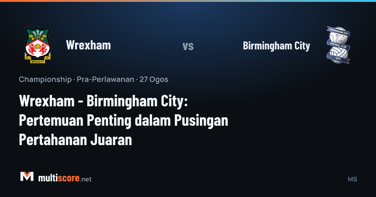 Wrexham ve Birmingham City oyuncuları Championship maçı öncesi sahada