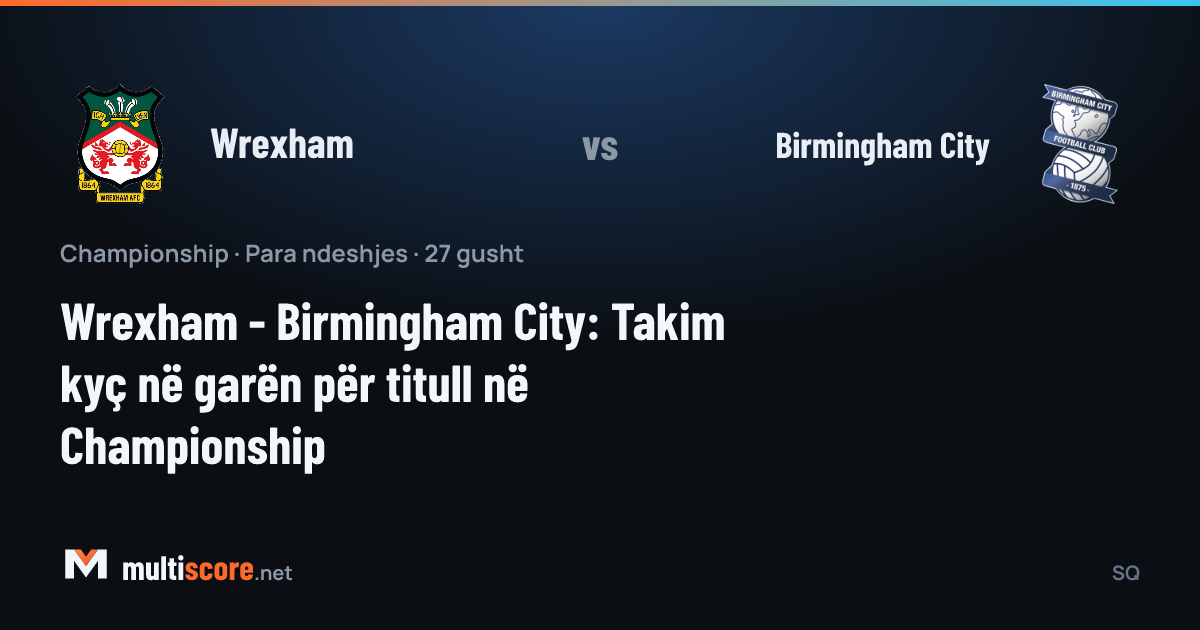 Wrexham ve Birmingham City oyuncuları Championship maçı öncesi sahada