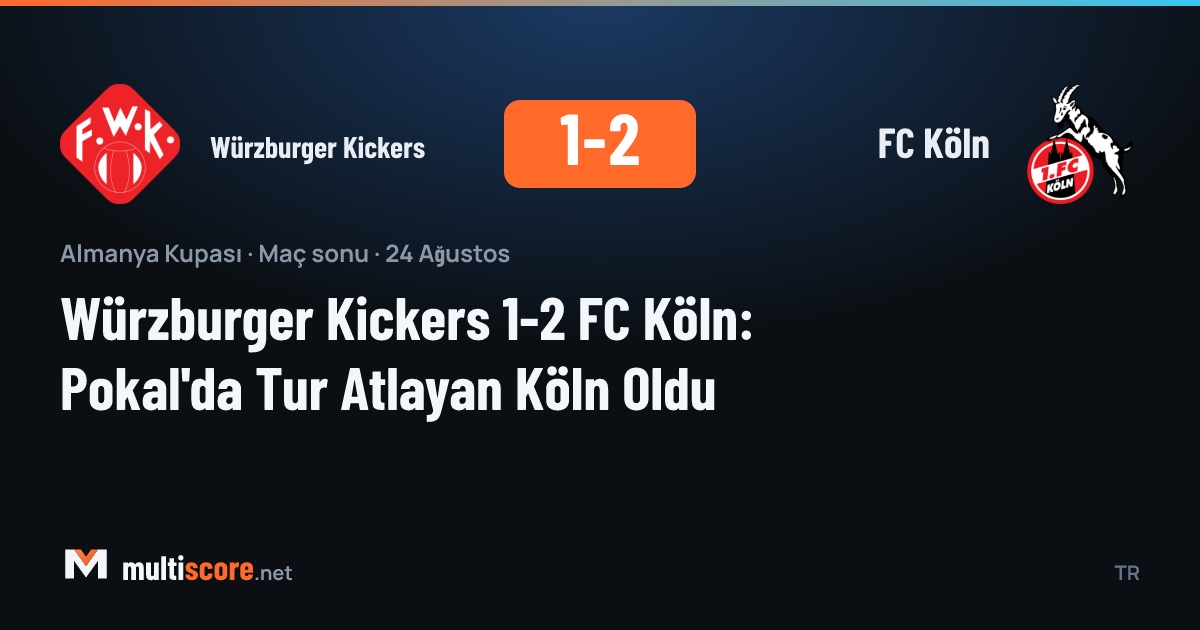 Würzburger Kickers ve FC Köln oyuncuları DFB Pokal maçında mücadele ediyor