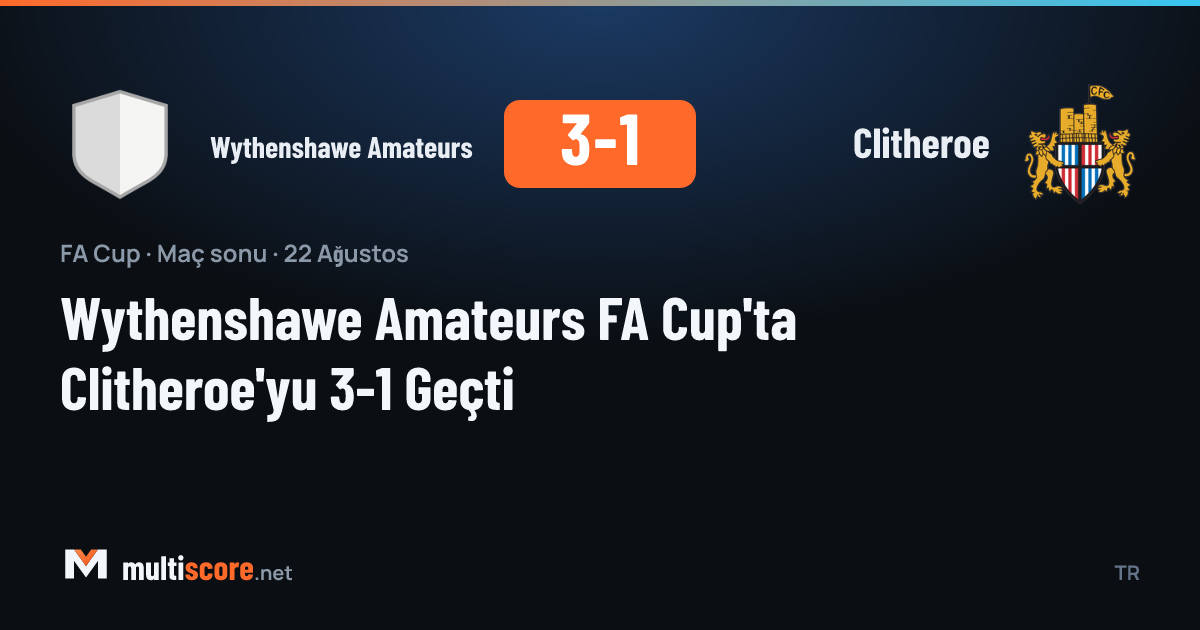 Wythenshawe Amateurs ve Clitheroe arasındaki FA Cup maçından bir görünüm